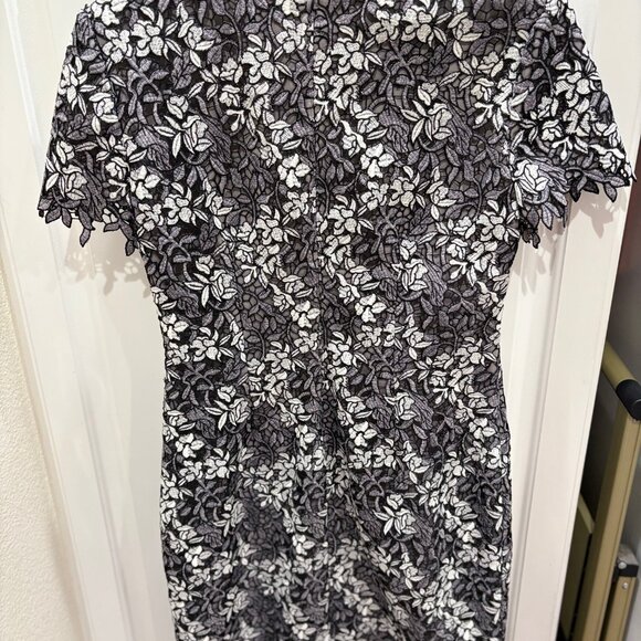 Lauren by Ralph Lauren Black and White Lace Floral Design Dress - Picture 2 of 5
